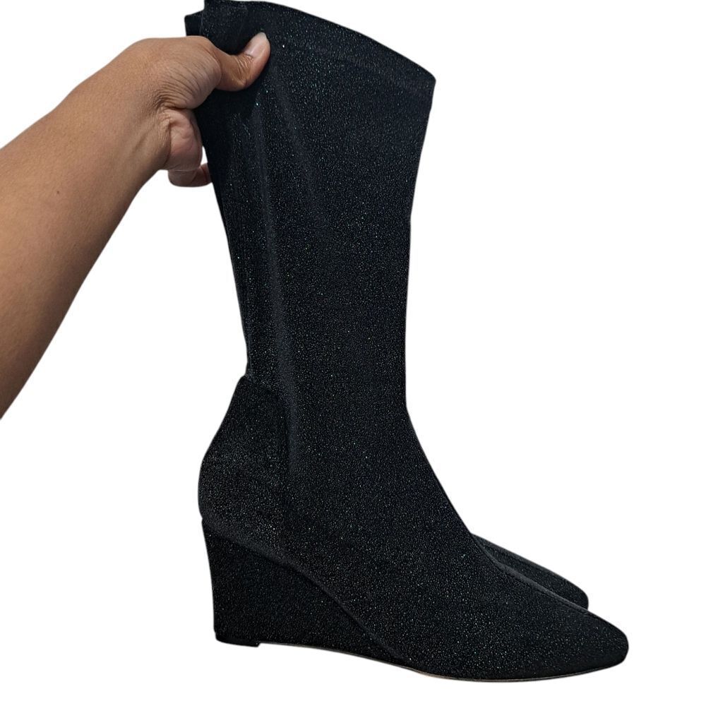Free People Seville Slouchy Glam Wedge Boots Size 41 Black Multi - Picture 10 of 17